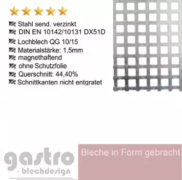 Lochblech Qg10-15 Stahl verzinkt 1,0mm